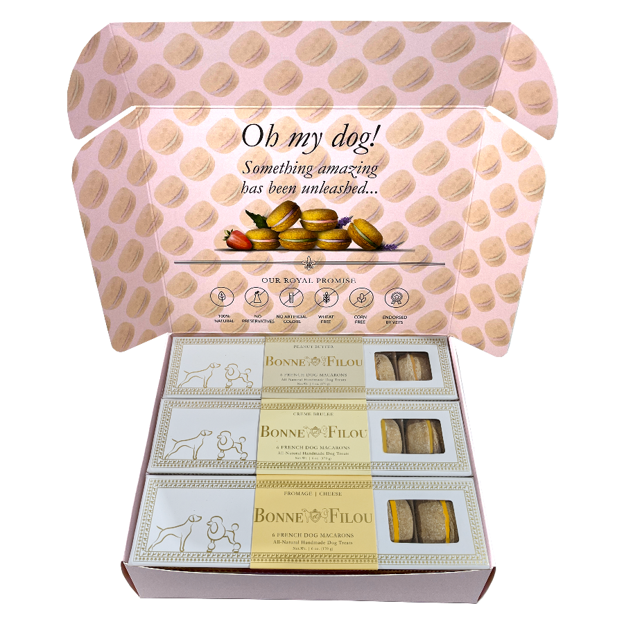 Luxury Dog Macaron Combo Gift Box – Gourmet Treats for Pups
