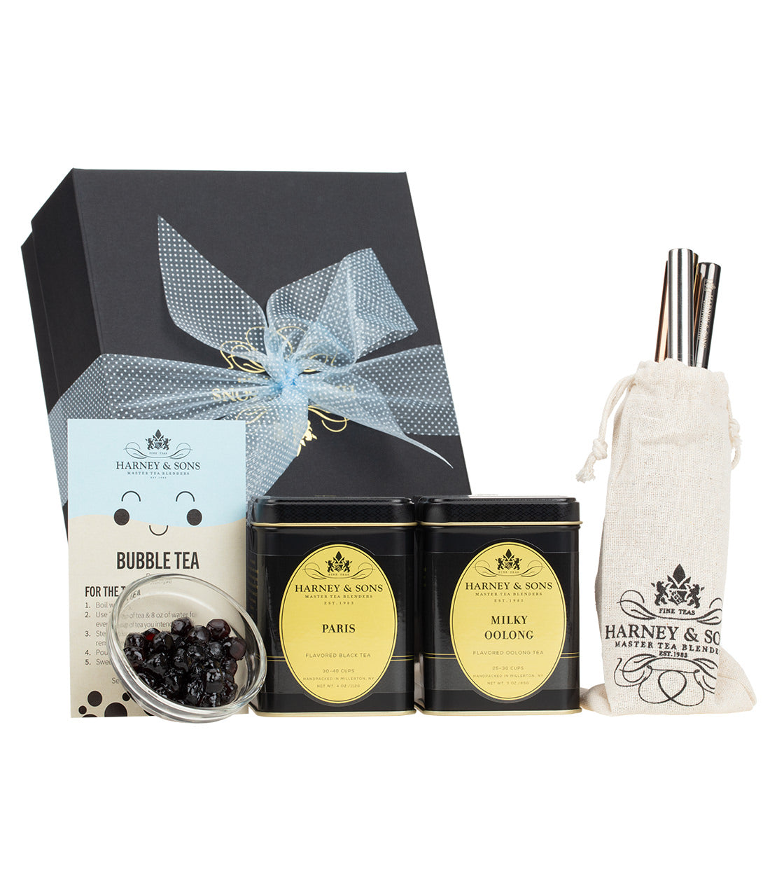 Harney & Sons Bubble Tea Set with Boba Straws and Tapioca