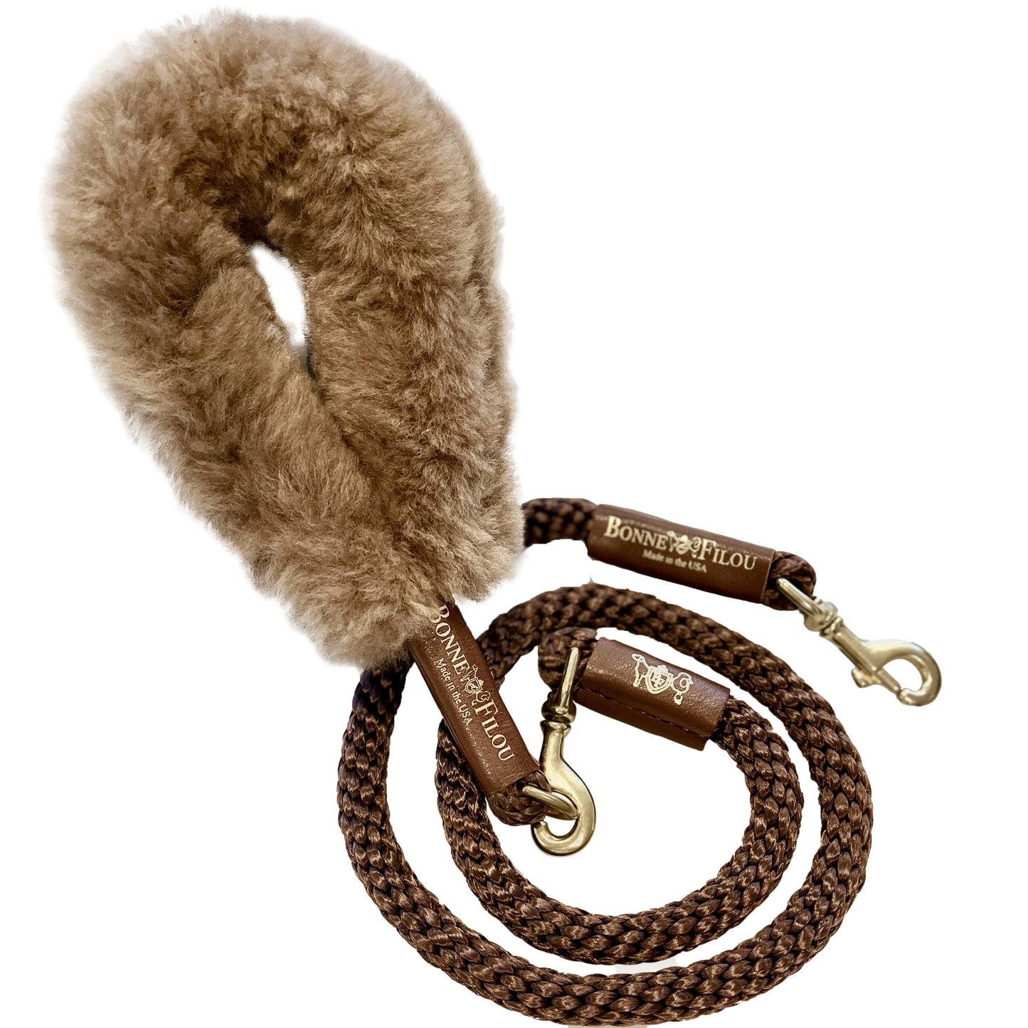 Luxury Shearling Grip + Durable Rope Dog Leash Bundle – 5ft