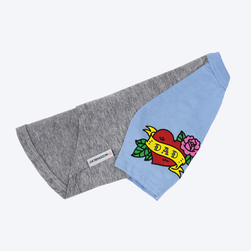 Cool Dad Tattoo Tee for Dogs – Stylish Cotton Pet Shirt