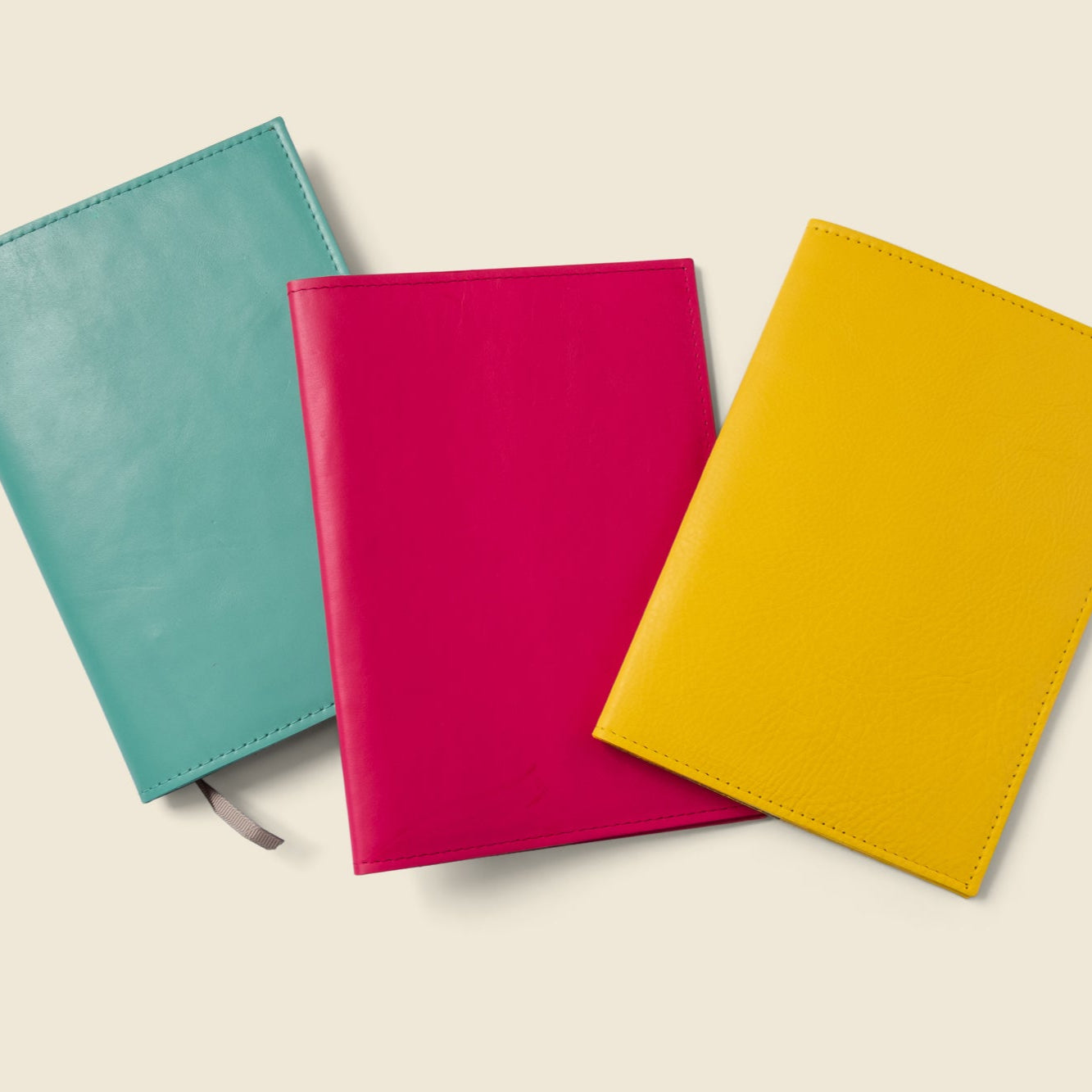Refillable A5 Leather Notebook Cover — Teal