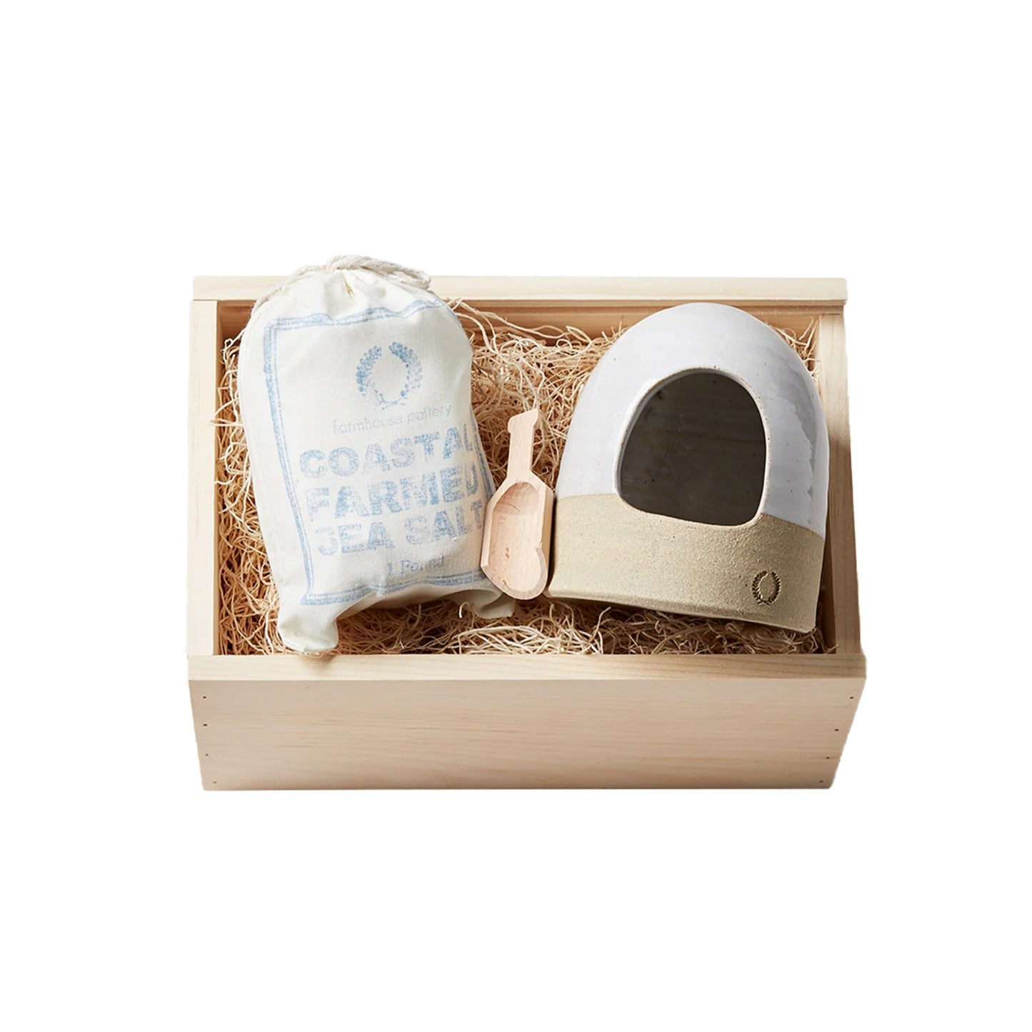 Farmhouse Pottery Salt Shelter and Coastal Sea Salt Gift Set