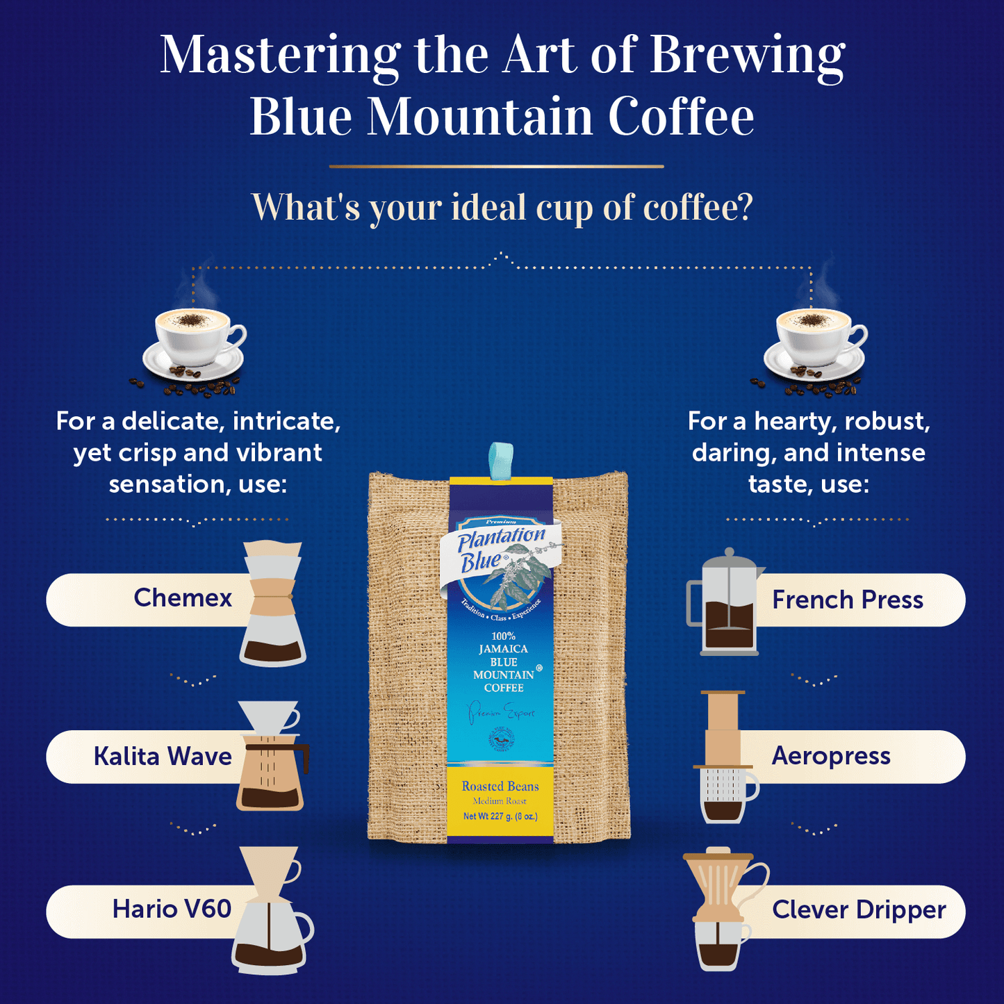 8oz Authentic Jamaica Blue Mountain Coffee Beans — Gourmet Gift Bag