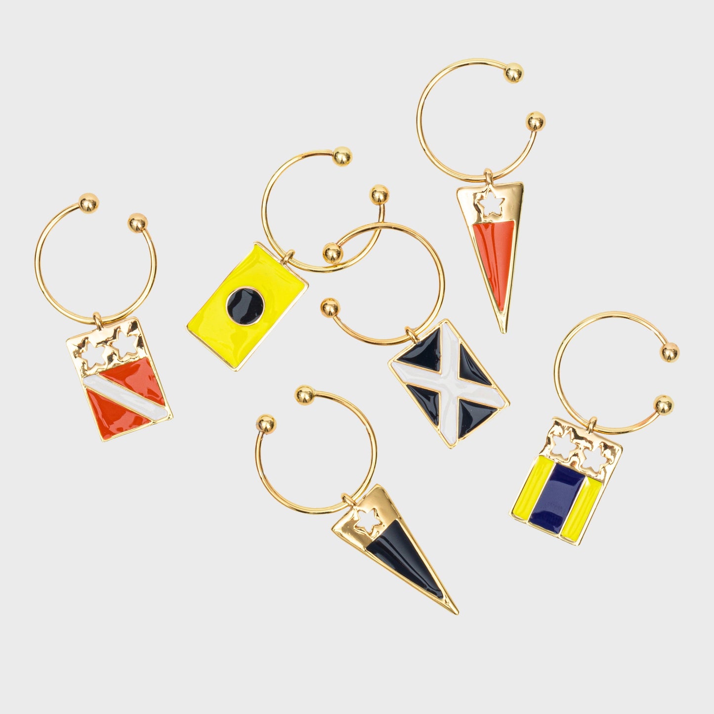 Nautical Wine Charms Coastal Glass Markers Set for Holiday Hosts Bar X