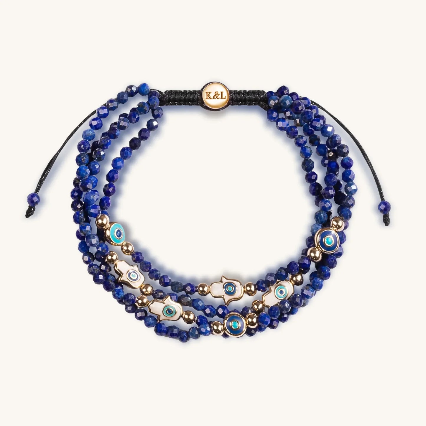 Wise Belief Lapis Enamel Evil Eye Hamsa Bracelet for Insight & — Gift