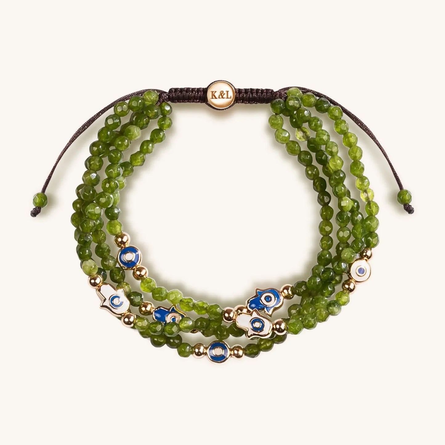 Lucky Shield Jade Enamel Evil Eye Hamsa Bracelet — Prosperity & — Gift
