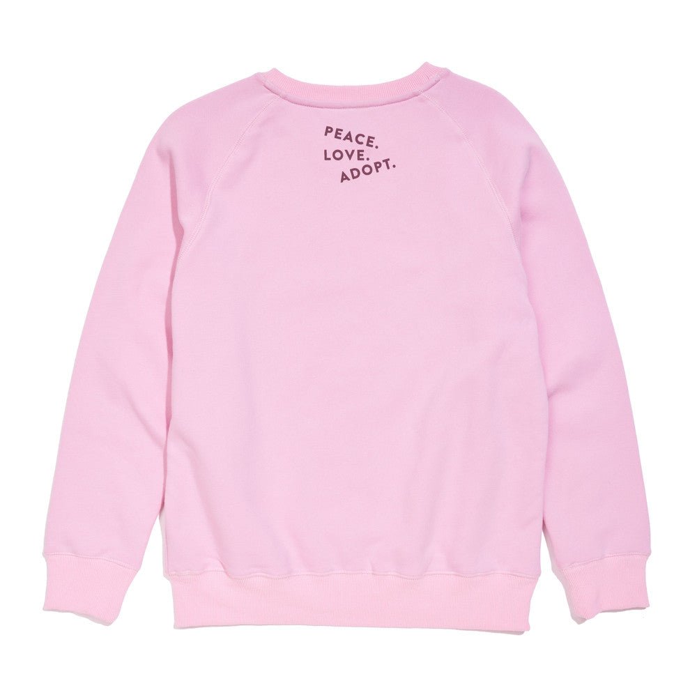 Found My Animal Big Full Heart Sweatshirt Pink Mauve Unisex
