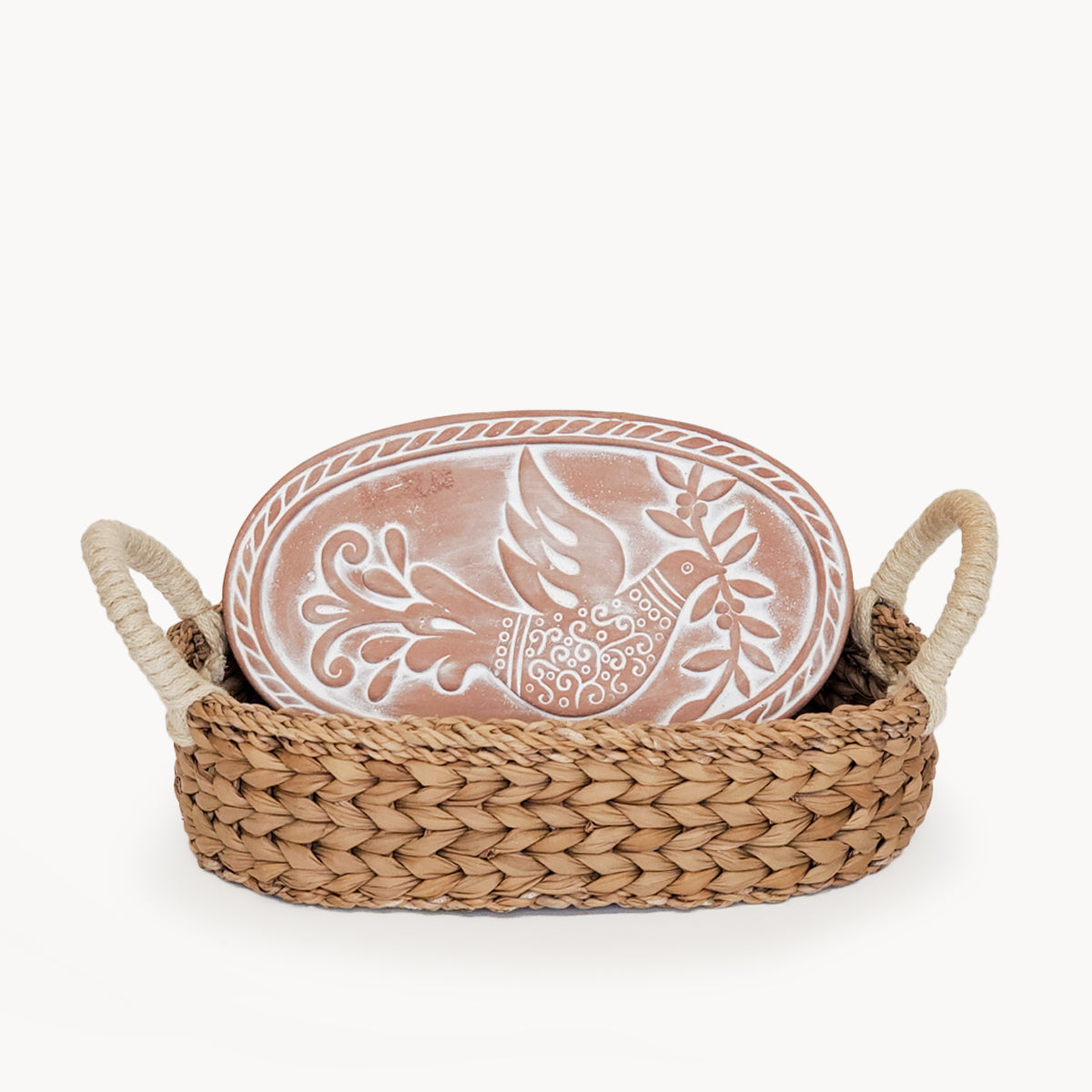 Bird Bread Warmer with Oval Seagrass Basket