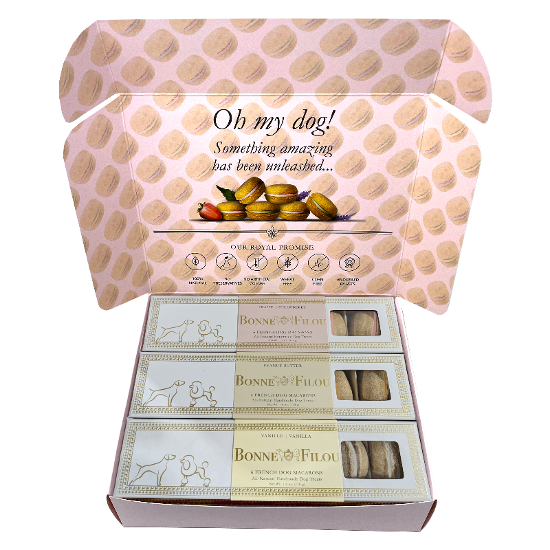 Luxury Dog Macaron Combo Gift Box – Gourmet Treats for Pups