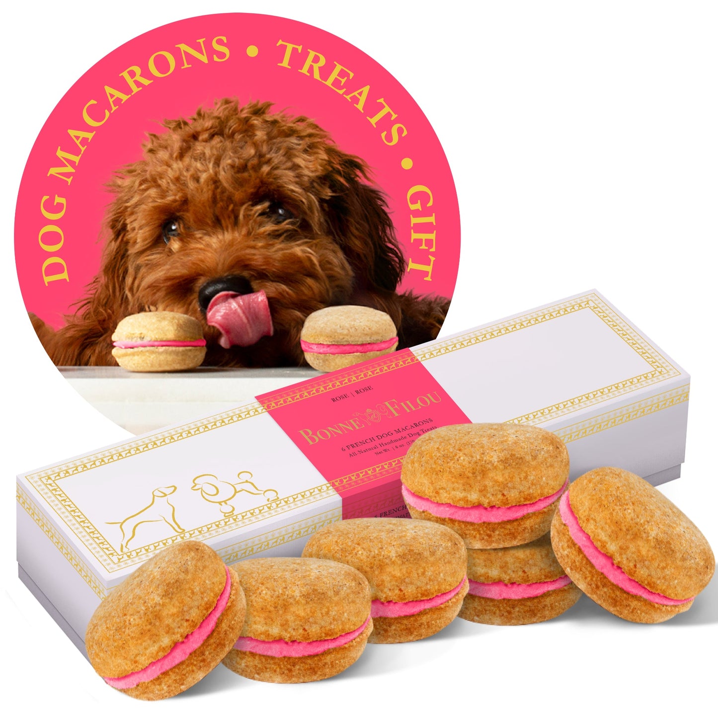 Gourmet Dog Macarons – Premium Handmade Treats Box of 6