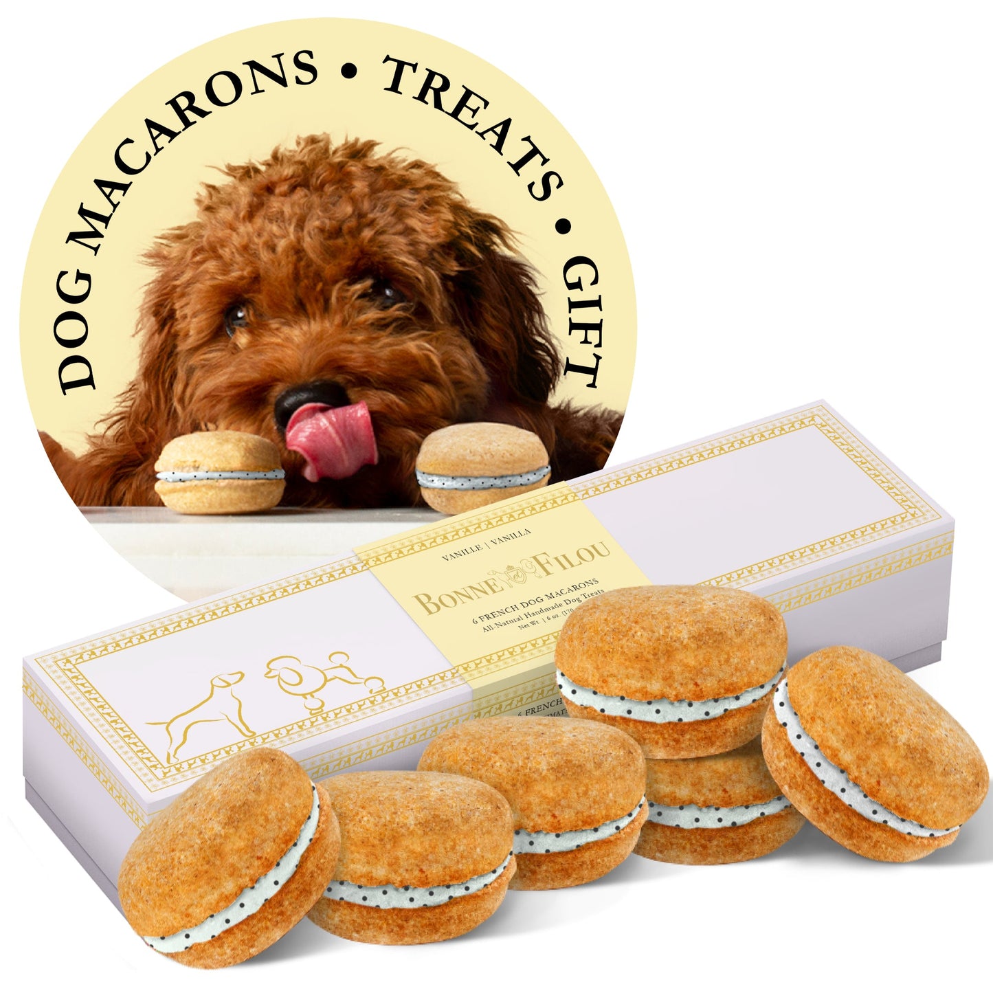 Gourmet Dog Macarons – Premium Handmade Treats Box of 6