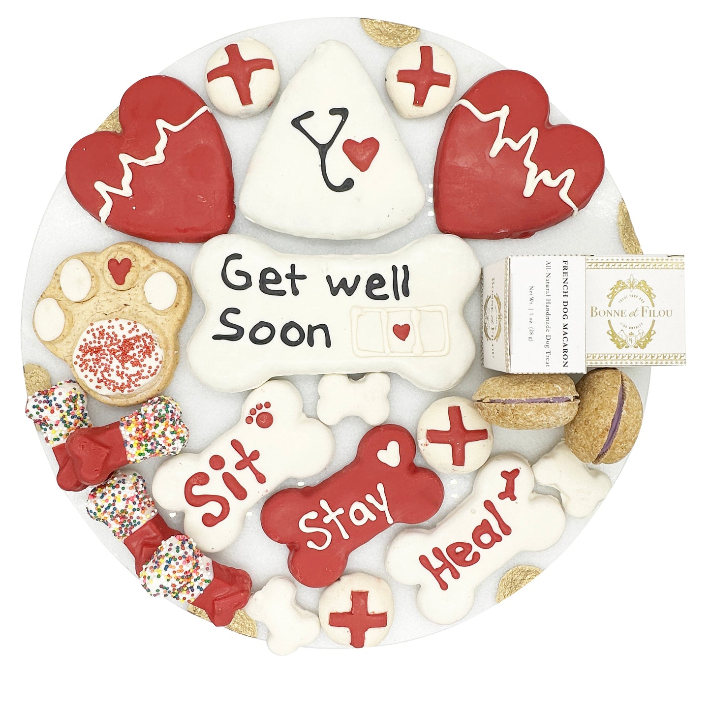 Get Well Soon Dog Treat Gift Box – 21 Gourmet Treats