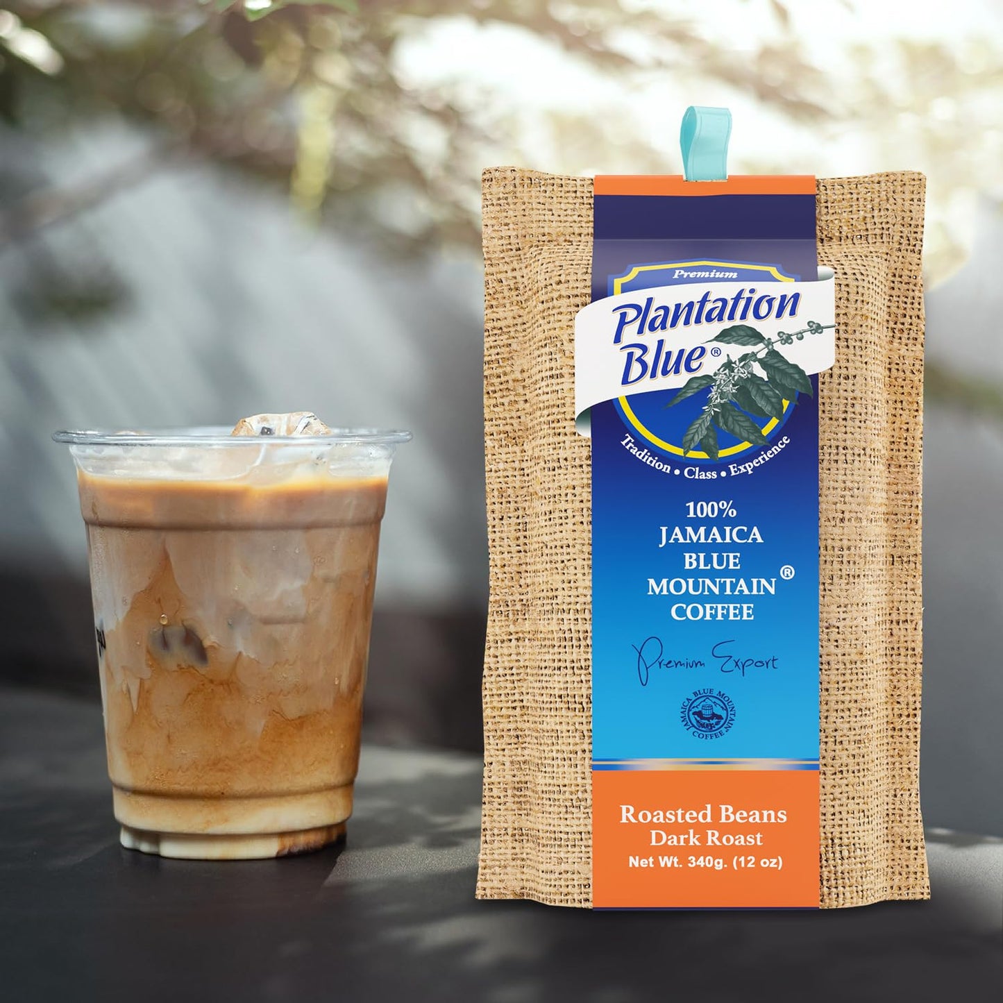 Plantation Blue Jamaica Blue Mountain Dark Roast Coffee 12oz Gift Bag