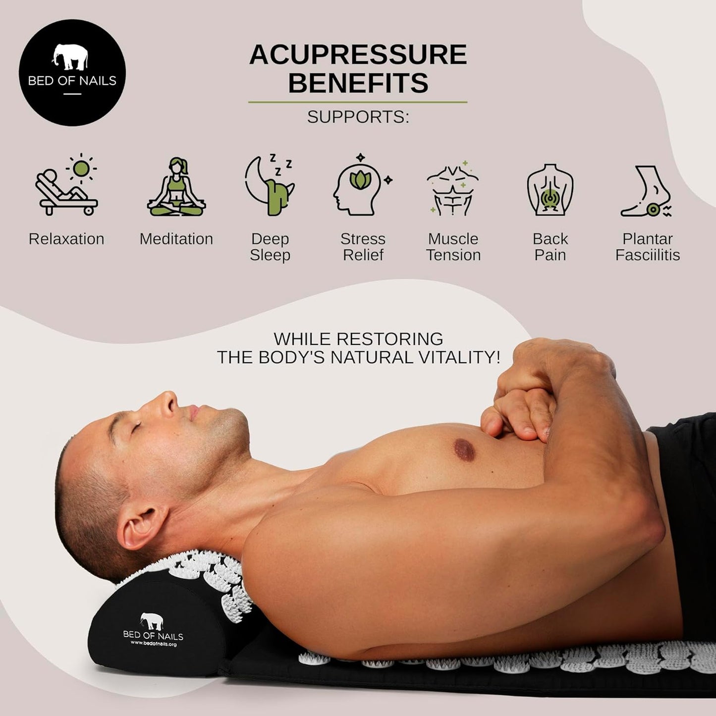BON ECO Acupressure Mat & Pillow Relaxation Gift Bundle