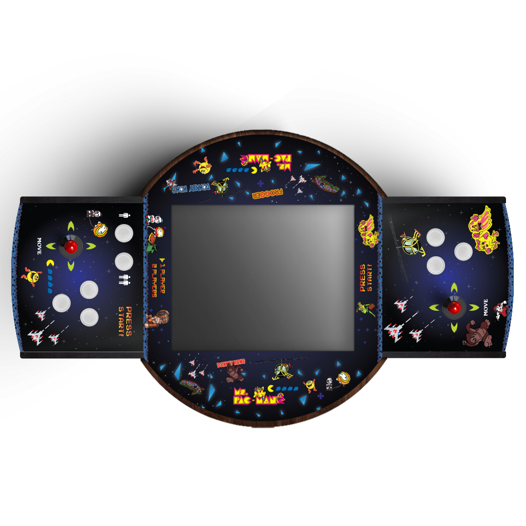 Handmade Whiskey Barrel Arcade Table with 60 Classic Games