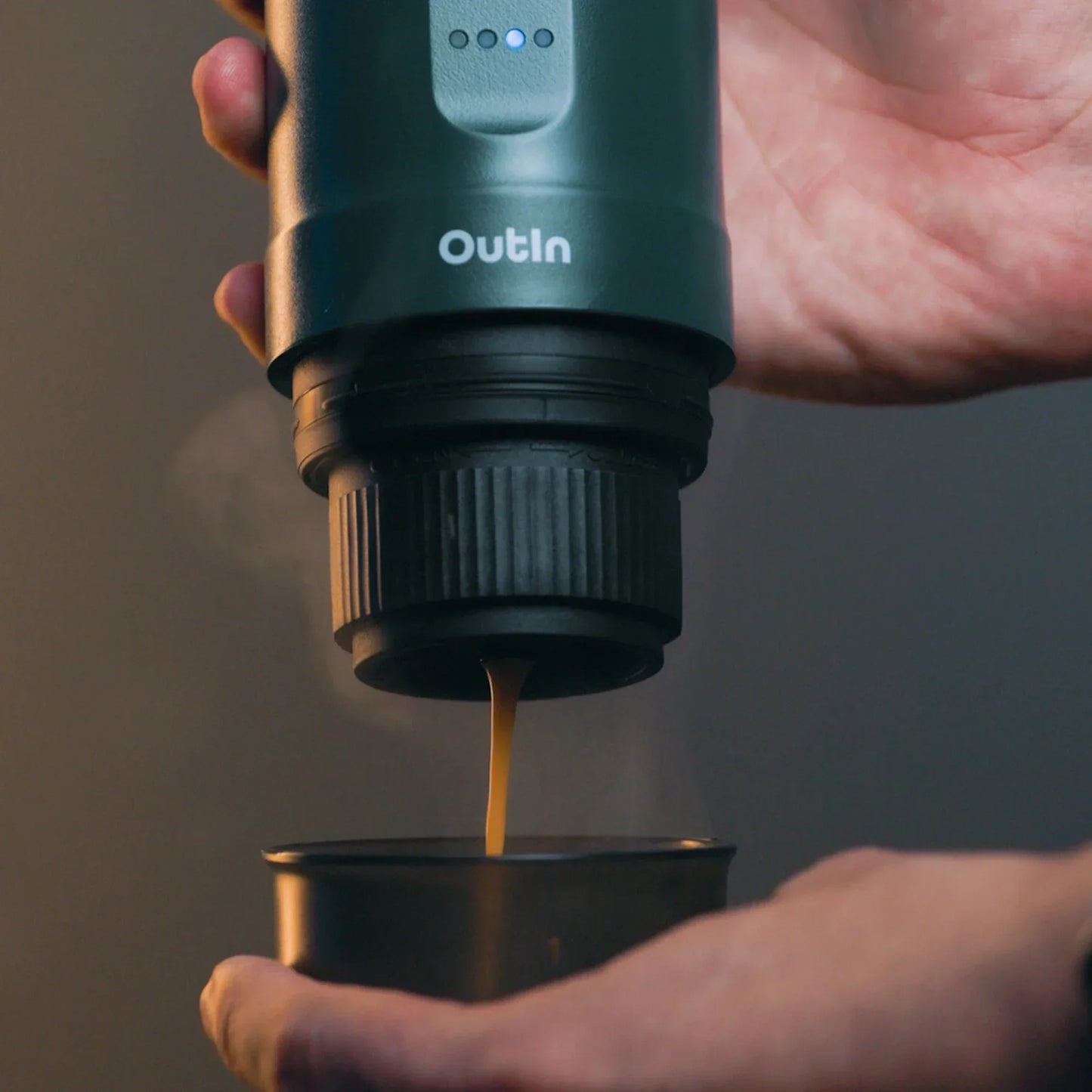Nano Portable Espresso Machine OutIn Teal for Travel and Coffee Gifts