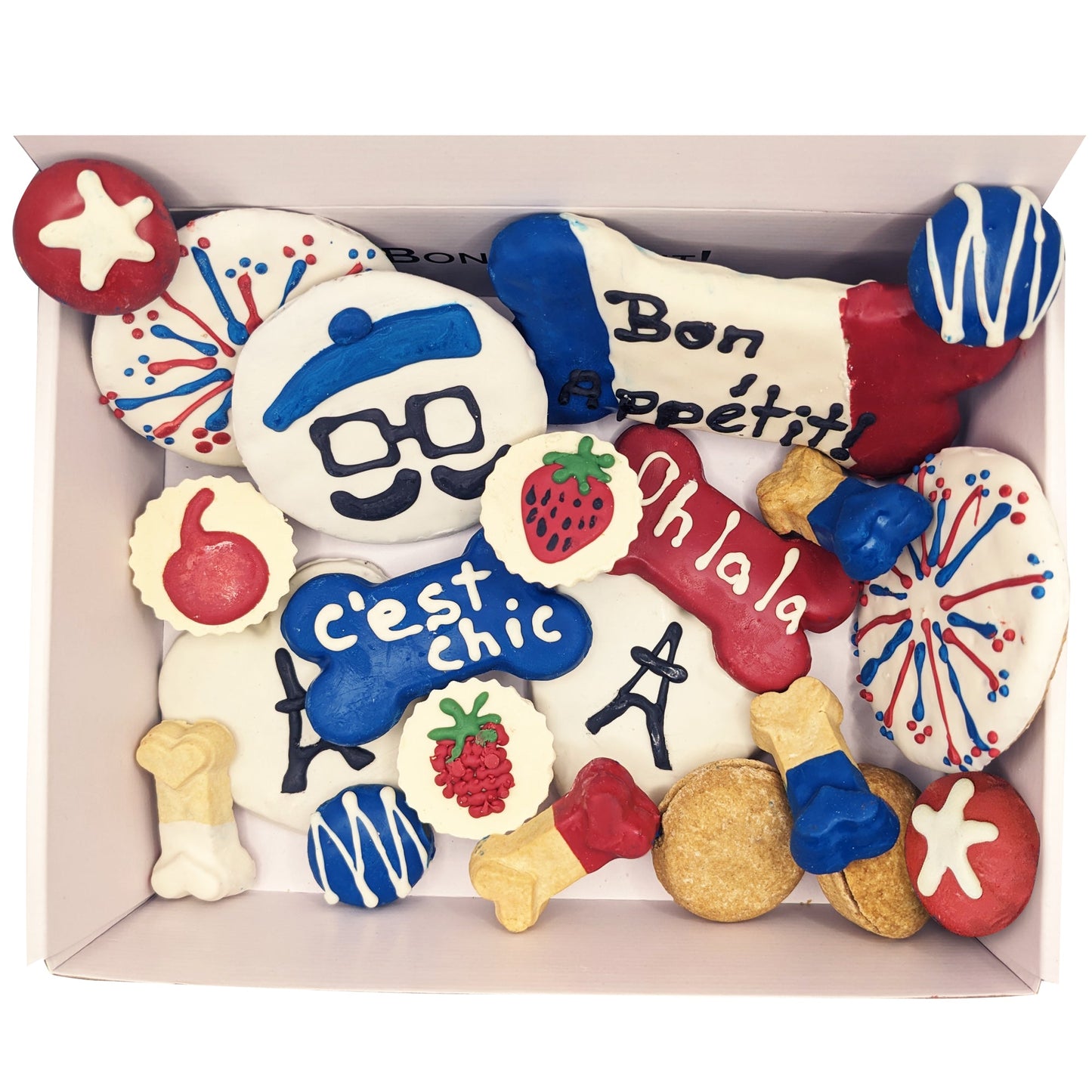 French Themed Gourmet Dog Treat Gift Box – 21 Luxury Snacks