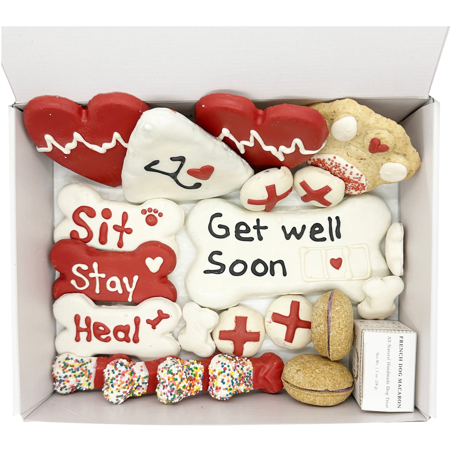 Get Well Soon Dog Treat Gift Box – 21 Gourmet Treats