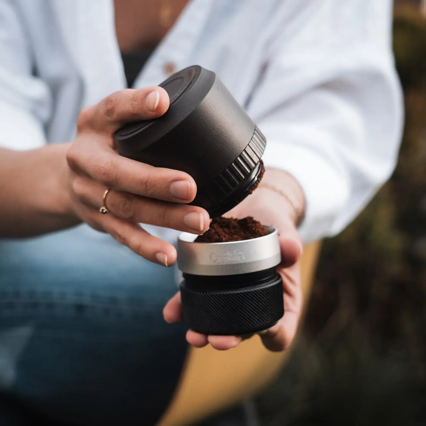 OutIn Fino Electric Coffee Grinder for Commuters Portable Rechargeable