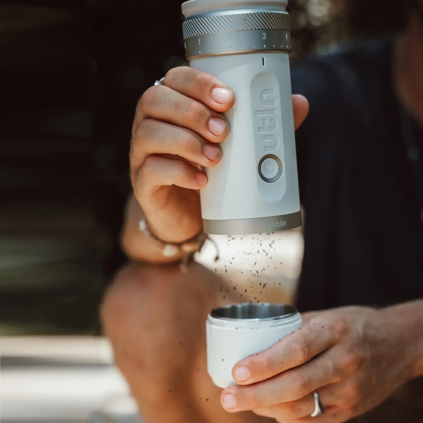 OutIn Fino Electric Coffee Grinder for Commuters Portable Rechargeable