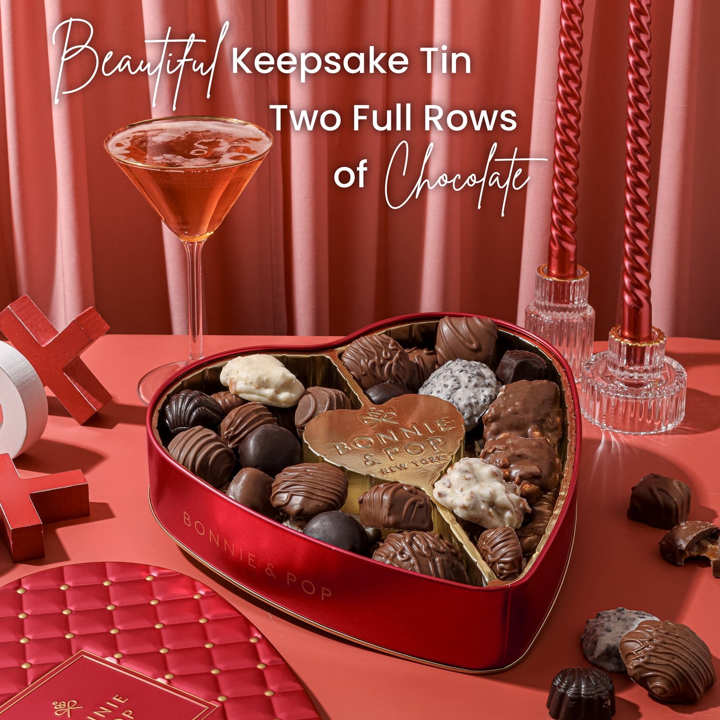 Heart-Shaped Chocolate Gift Tin – Gourmet Assorted Chocolates