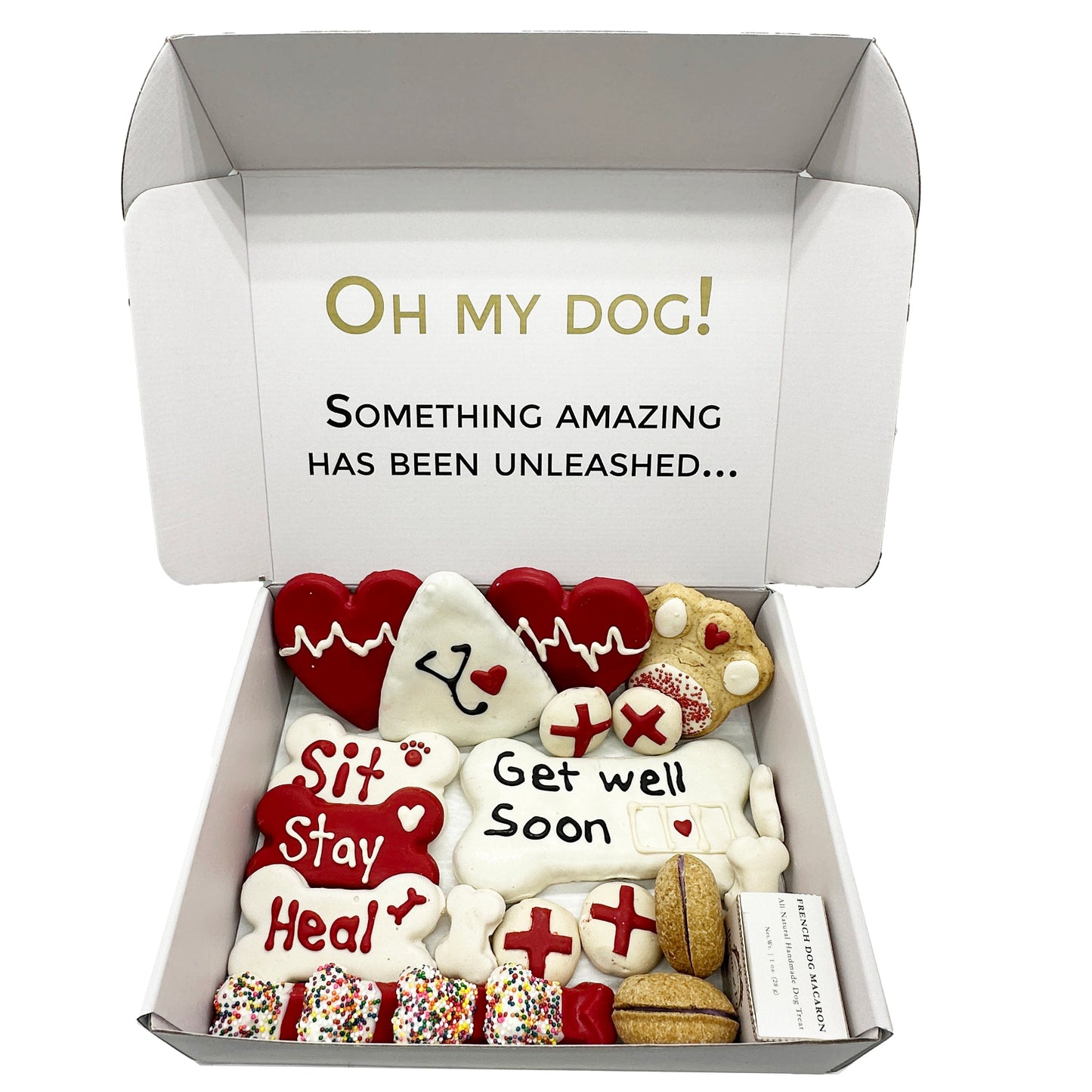 Get Well Soon Dog Treat Gift Box – 21 Gourmet Treats