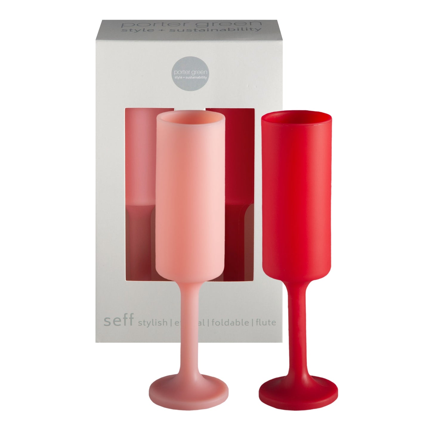 Cherry & Blush Seff Unbreakable Champagne Flutes — Outdoor Toast Gift!