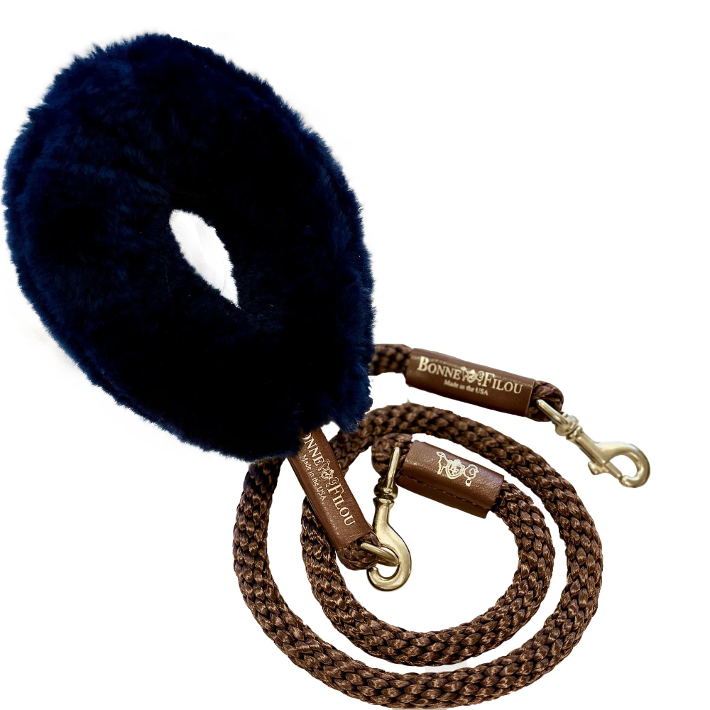Luxury Shearling Grip + Durable Rope Dog Leash Bundle – 5ft