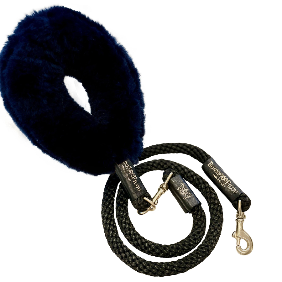Luxury Shearling Grip + Durable Rope Dog Leash Bundle – 5ft