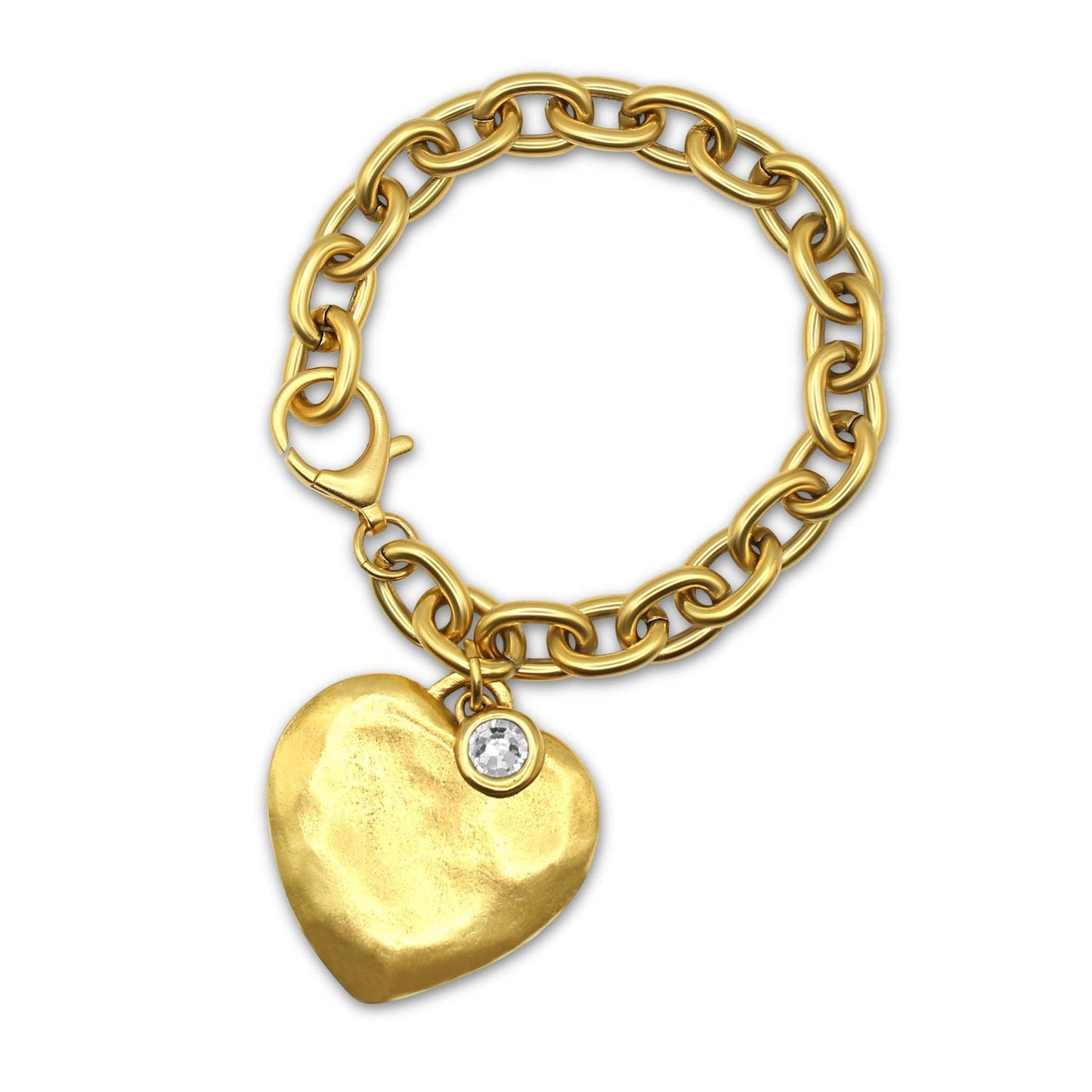 Monroe Bracelet with CZ — Oversized Heart Statement Chain Gift