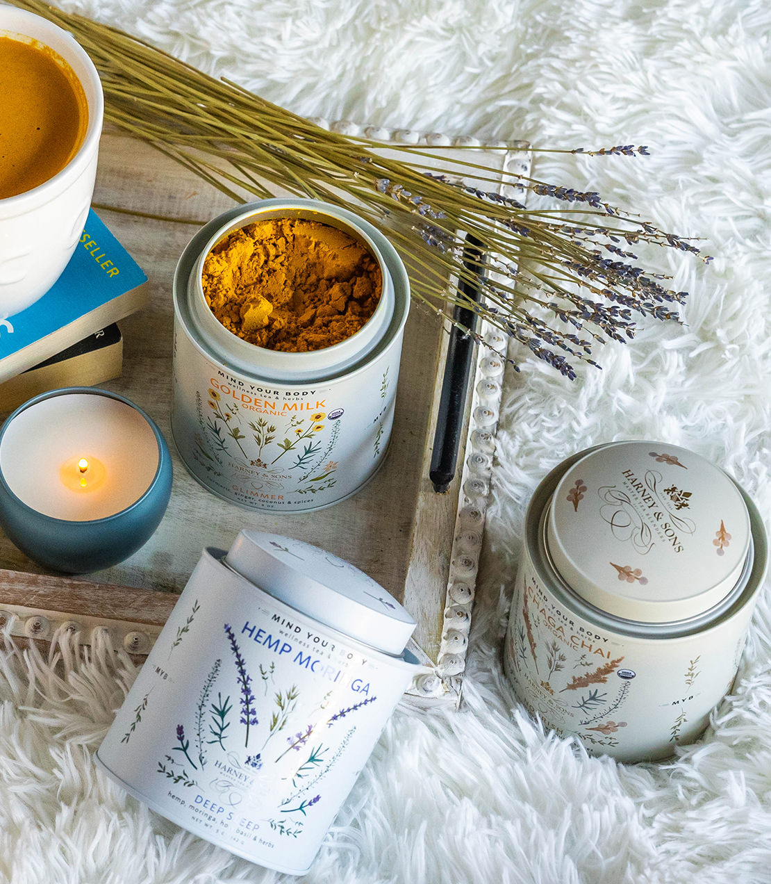 Wellness Trio Gift with Hemp Moringa Chaga Chai Golden Milk
