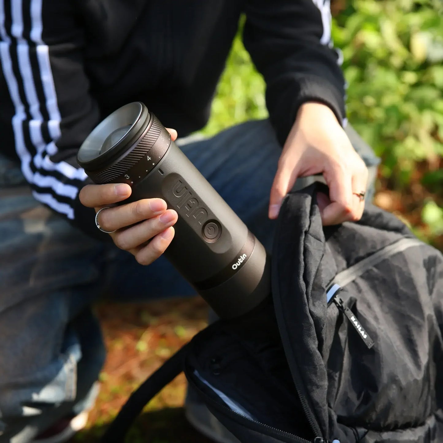 OutIn Fino Electric Coffee Grinder for Commuters Portable Rechargeable