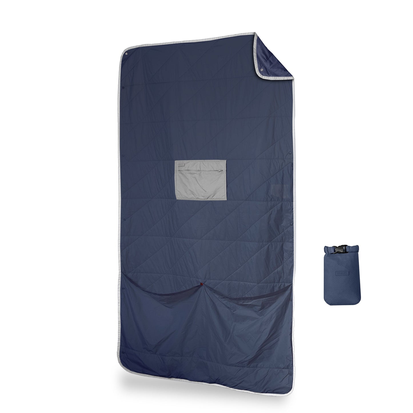Ultimate Packable Blue Travel Blanket – Warm, Puffy & Compact