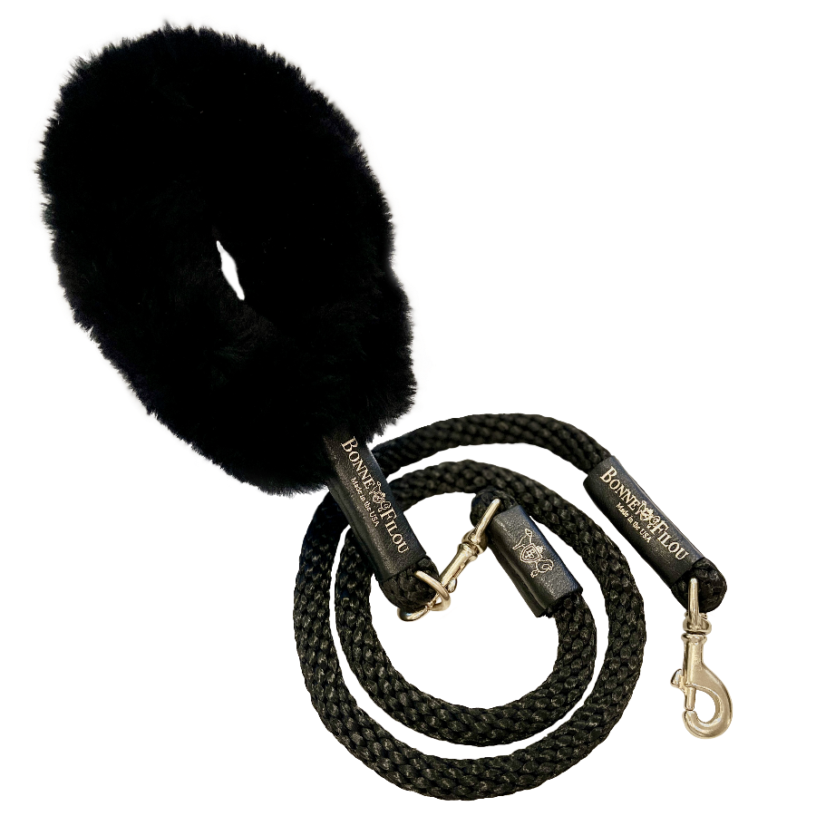 Luxury Shearling Grip + Durable Rope Dog Leash Bundle – 5ft