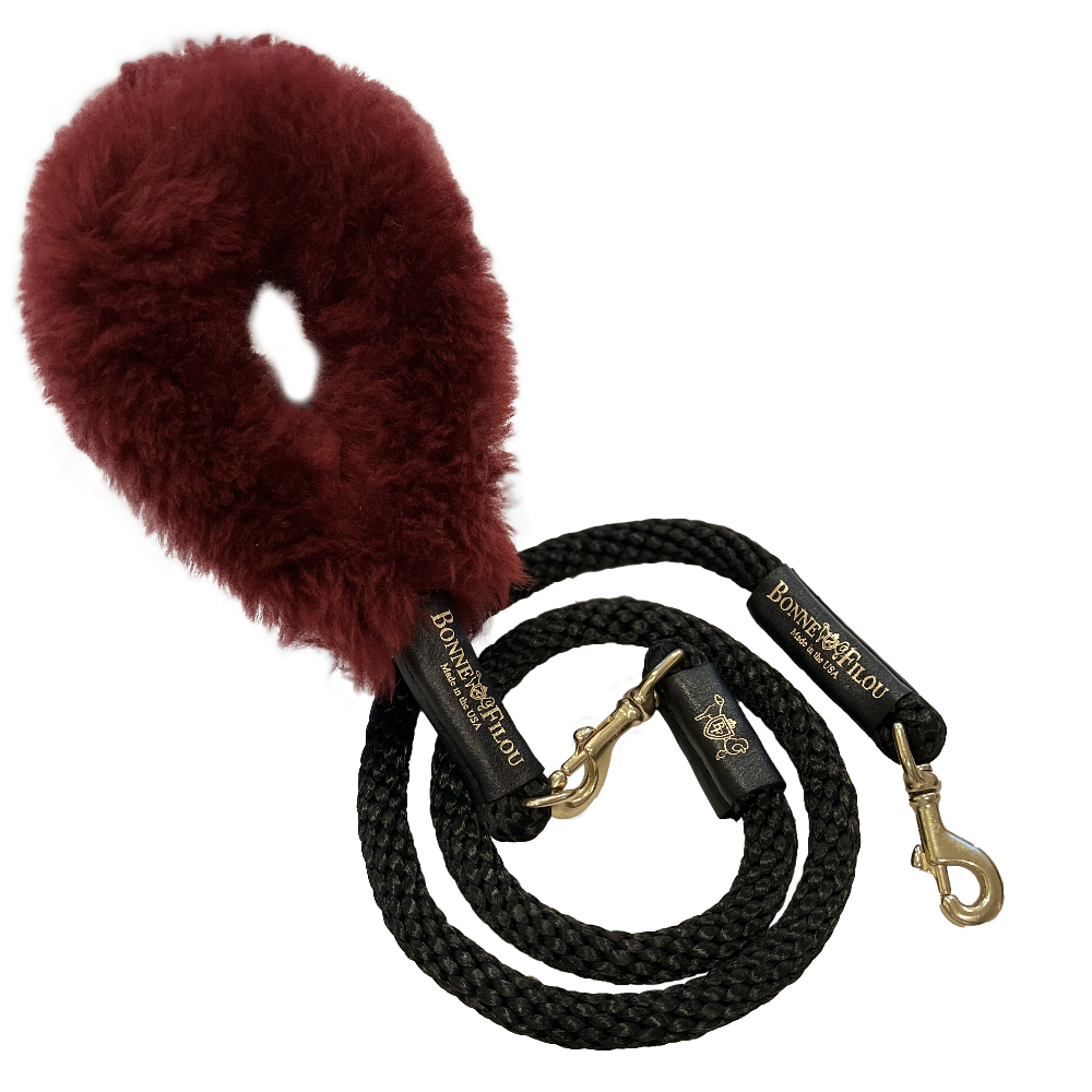 Luxury Shearling Grip + Durable Rope Dog Leash Bundle – 5ft