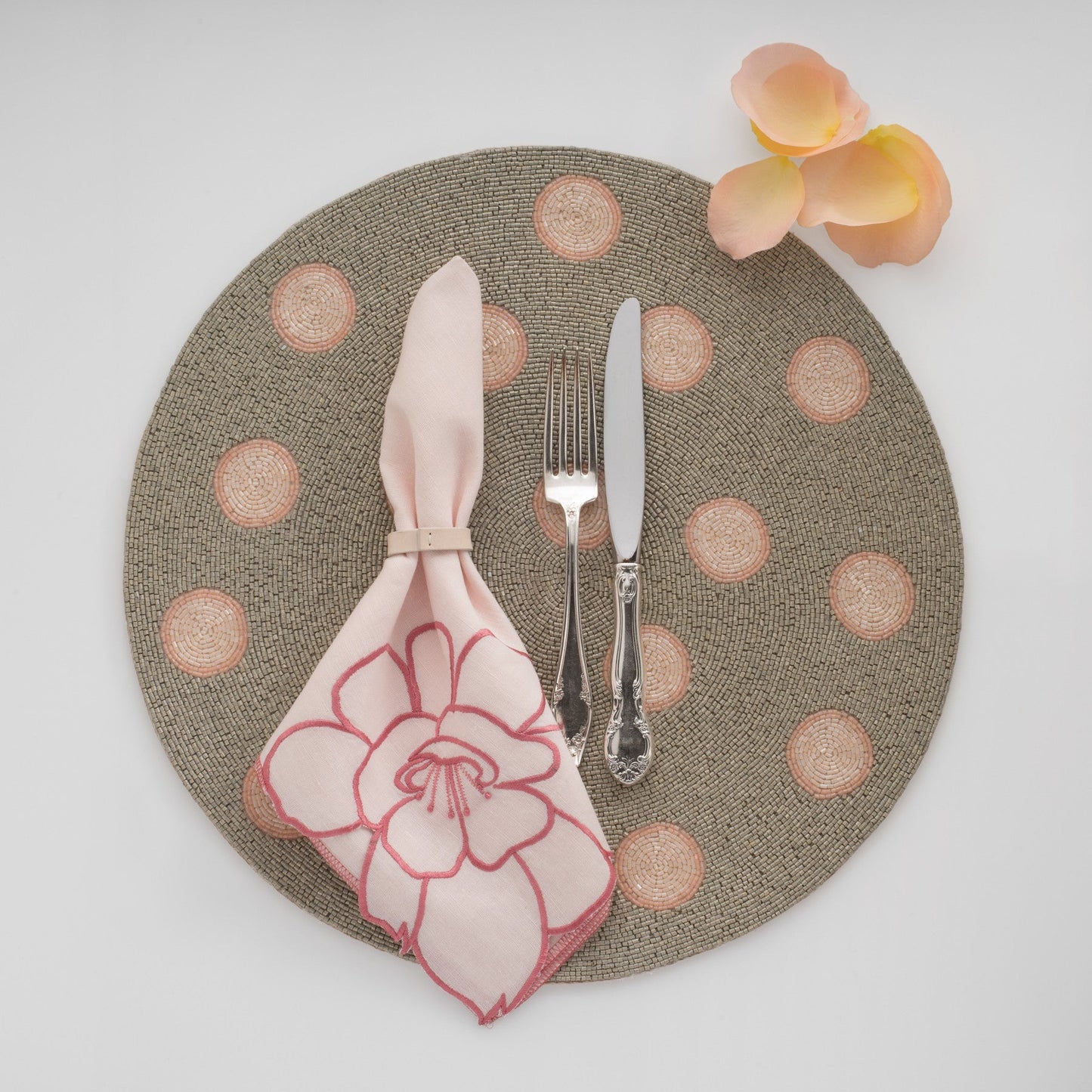 Peony Dinner Napkins Set of Two Peony Symbol Good Fortune Wedding Gift
