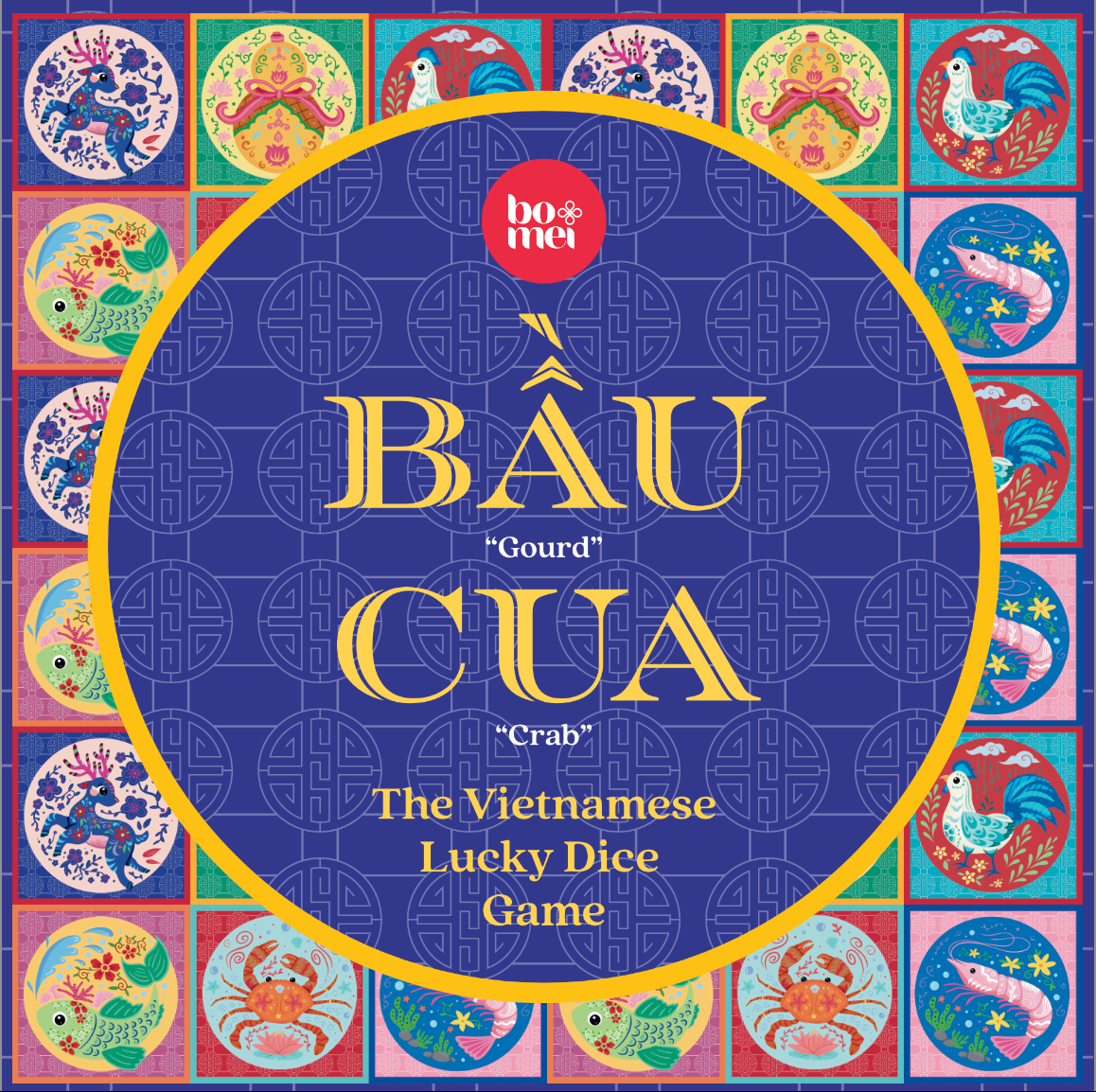Bầu Cua Vietnamese Lucky Dice Game Family Tradition Gift Set