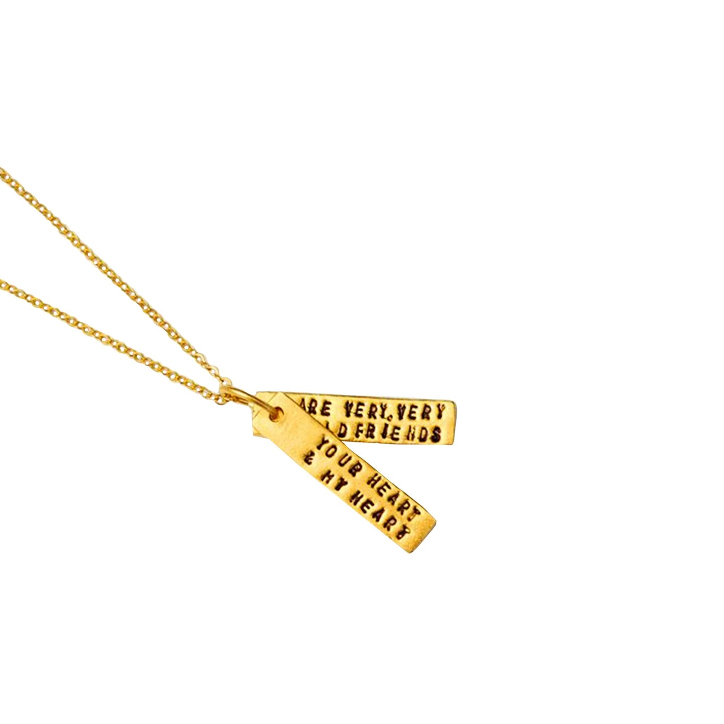 Hafez Quote Gold Vermeil Friendship Long-Bar Necklace for Gifting