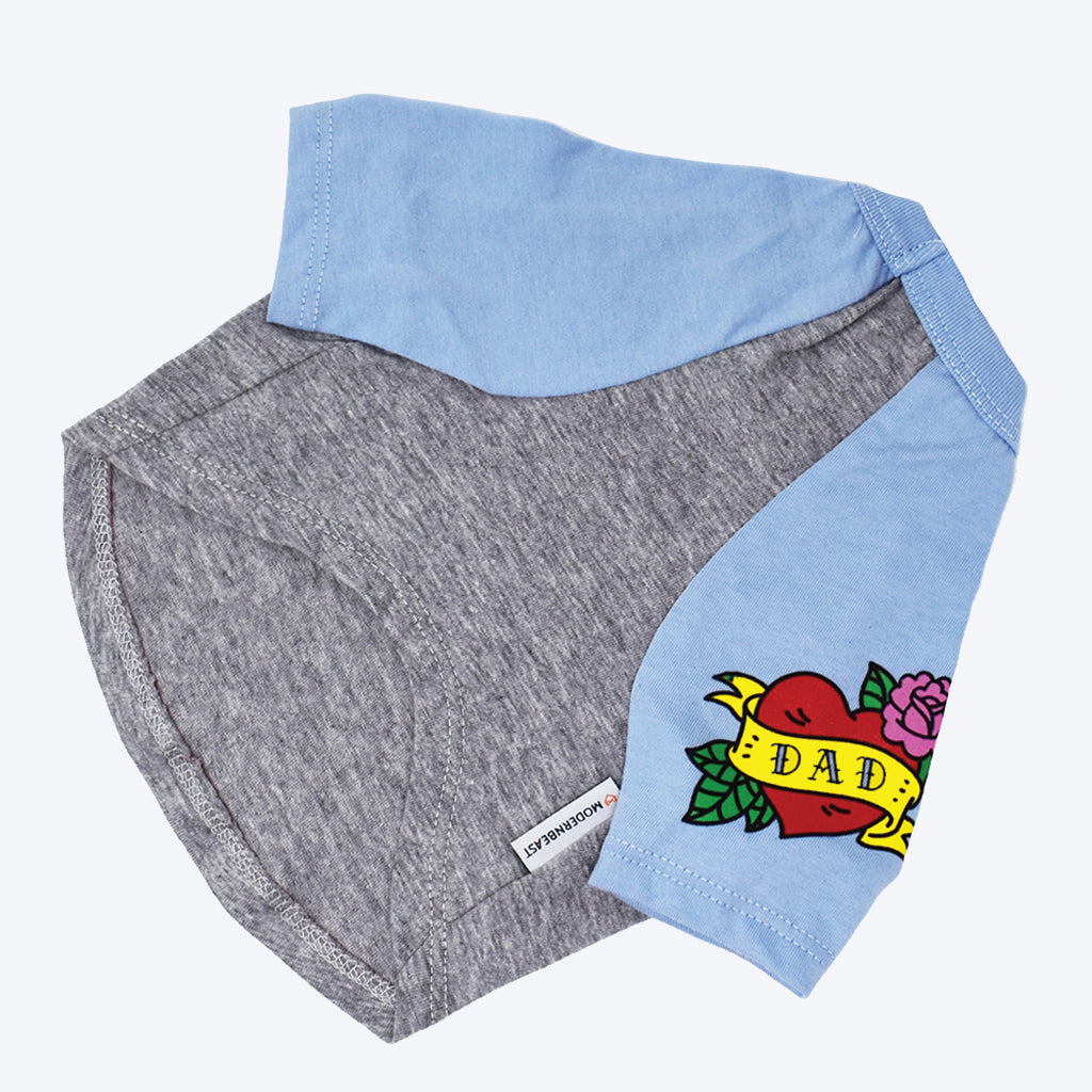 Cool Dad Tattoo Tee for Dogs – Stylish Cotton Pet Shirt