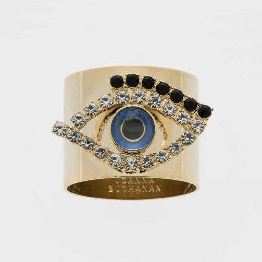Evil Eye Napkin Rings Set of Two Blue Enamel Table Decor