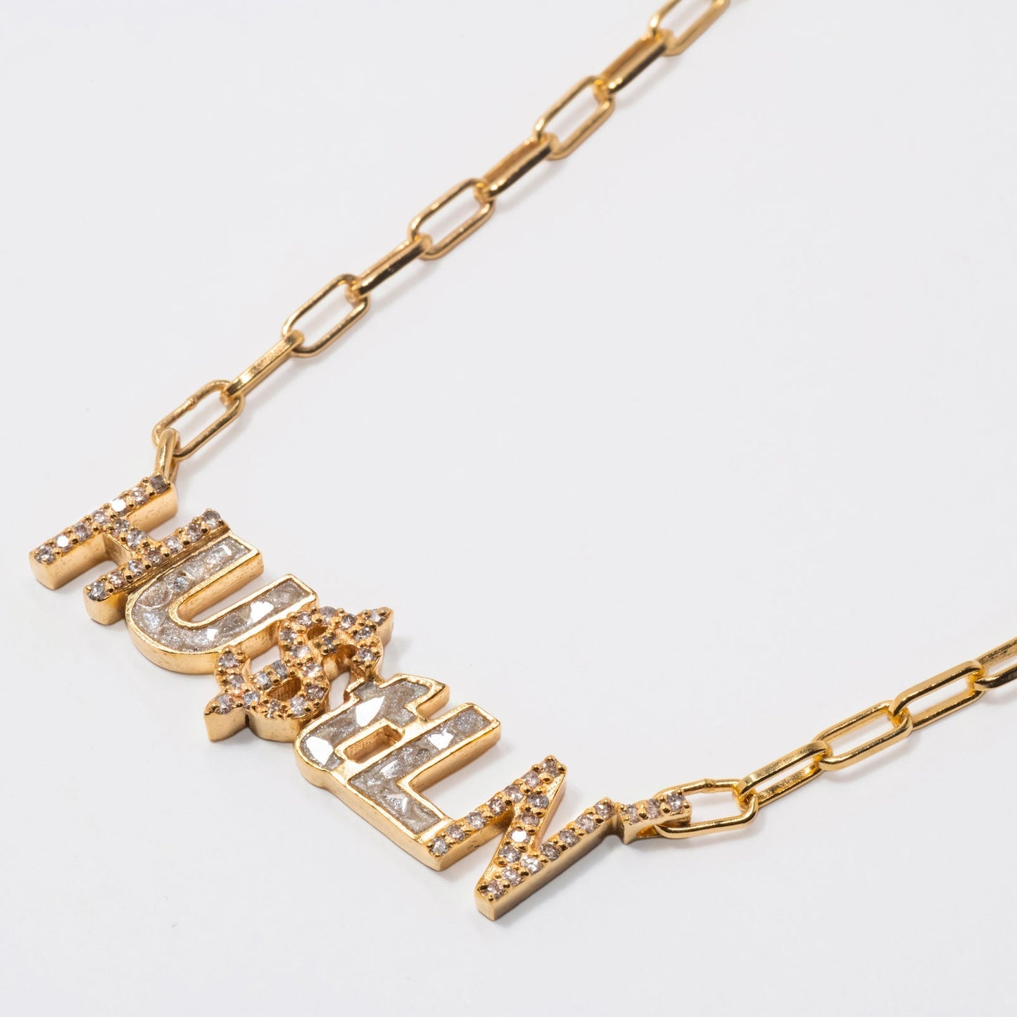 Hustln Gold Vermeil Pendant Necklace with Diamonds