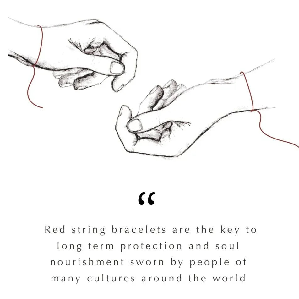 Protected by Love Red String Heart Charm Bracelet