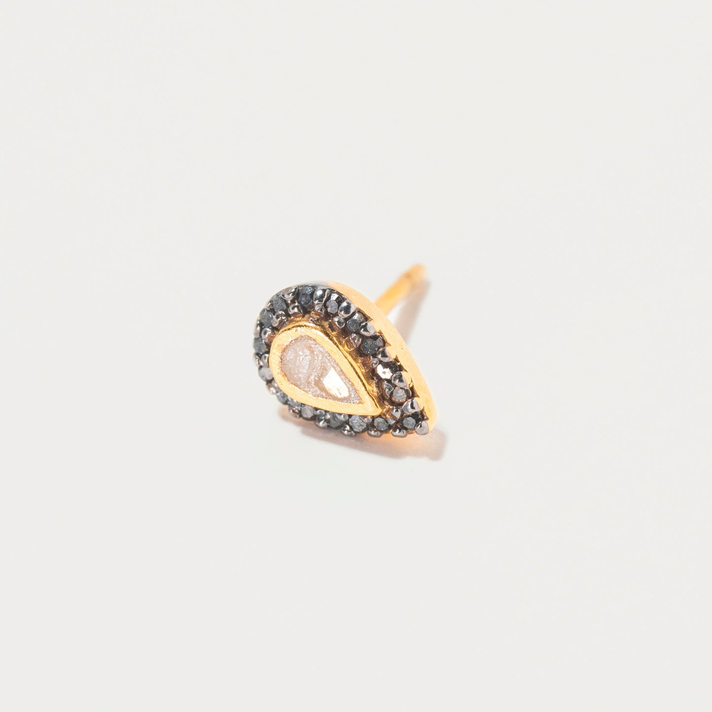 Irving Gold Vermeil Stud Earrings with Raw Diamonds