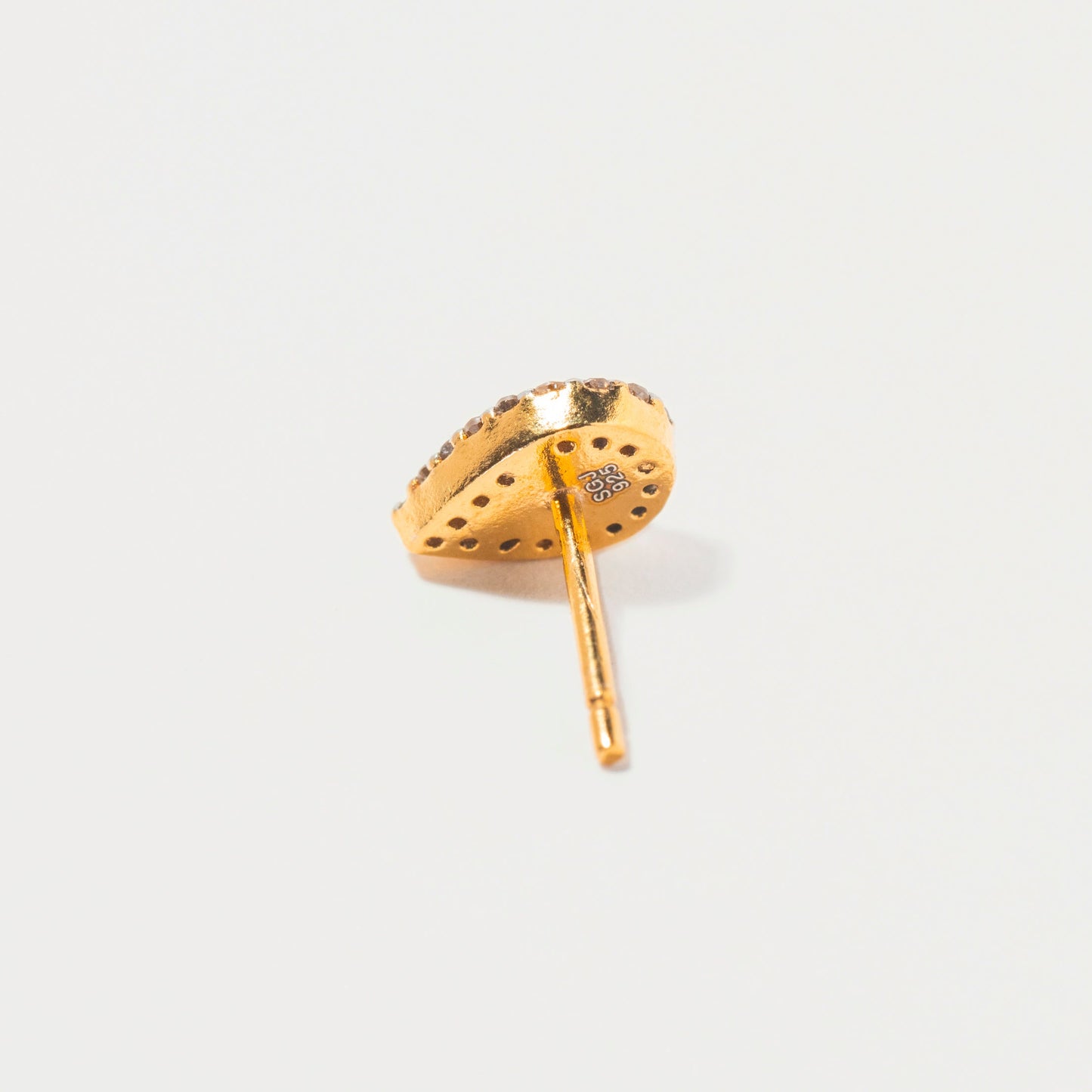 Irving Gold Vermeil Stud Earrings with Raw Diamonds
