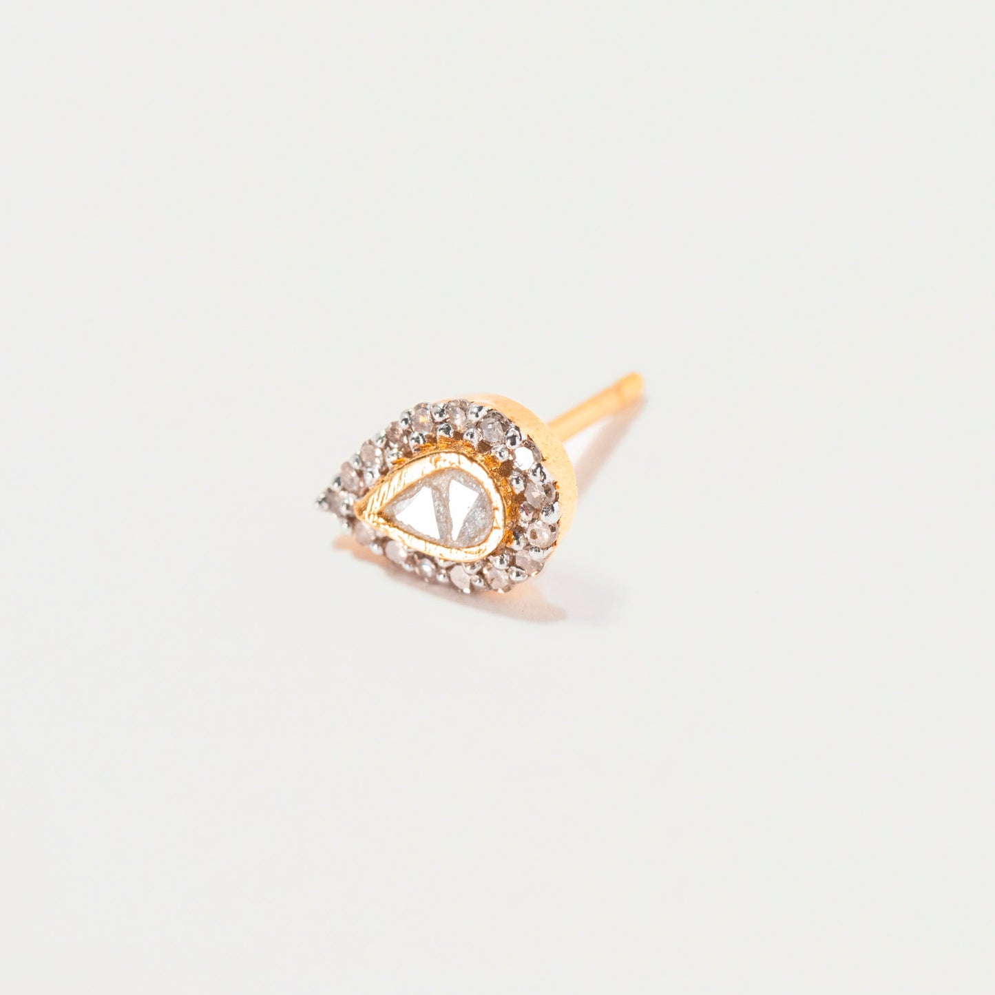Irving Gold Vermeil Stud Earrings with Raw Diamonds