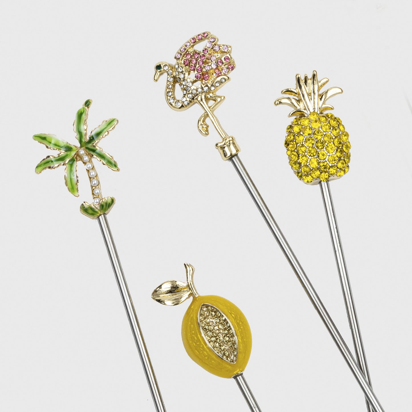 Tropical Cocktail Picks Palm Pineapple Flamingo Stripey Bee Gift Ideas