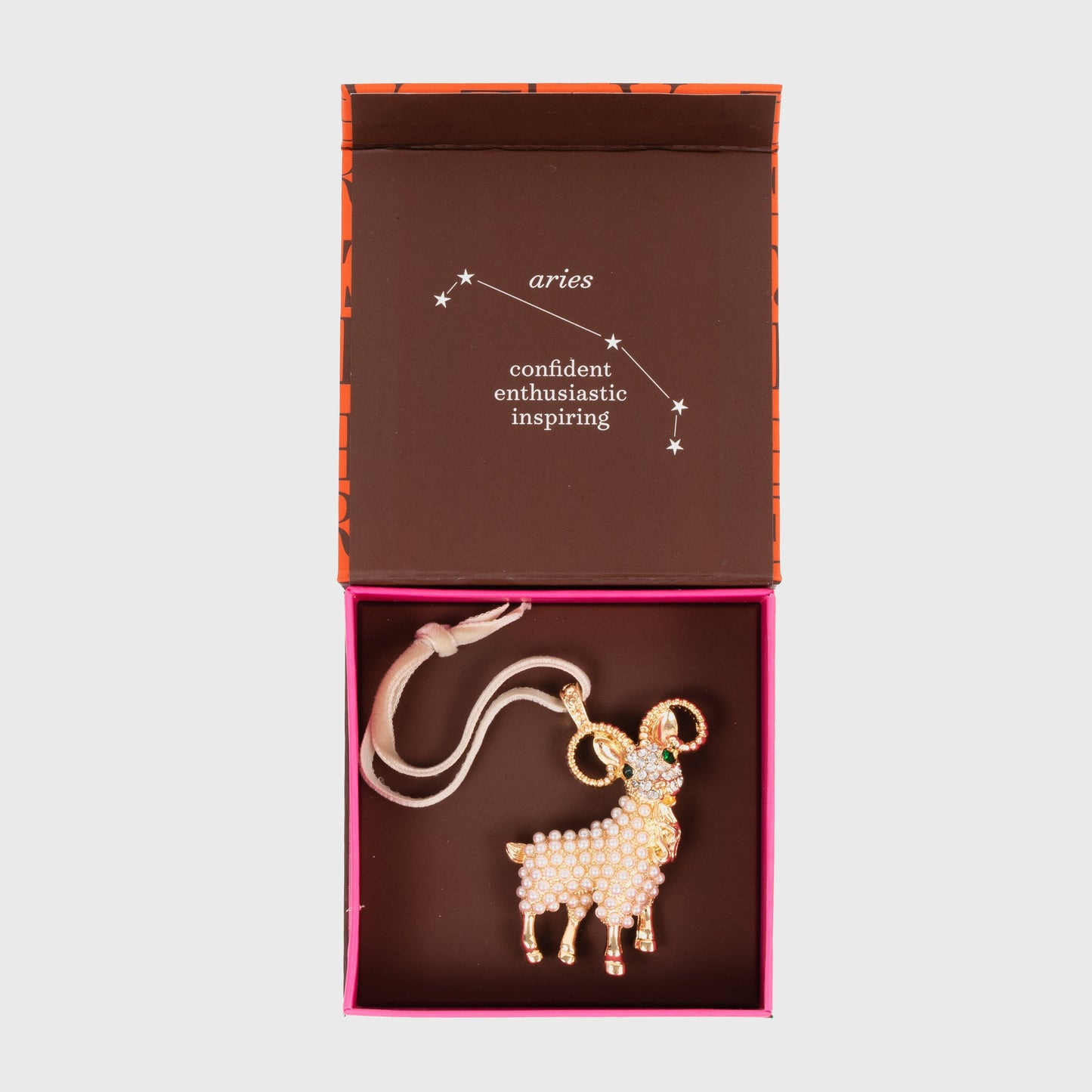Aries Hanging Ornament Zodiac Crystal Heirloom Gift Box Keepsake Decor