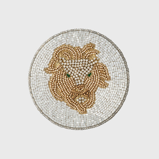 Leo zodiac coaster close-up