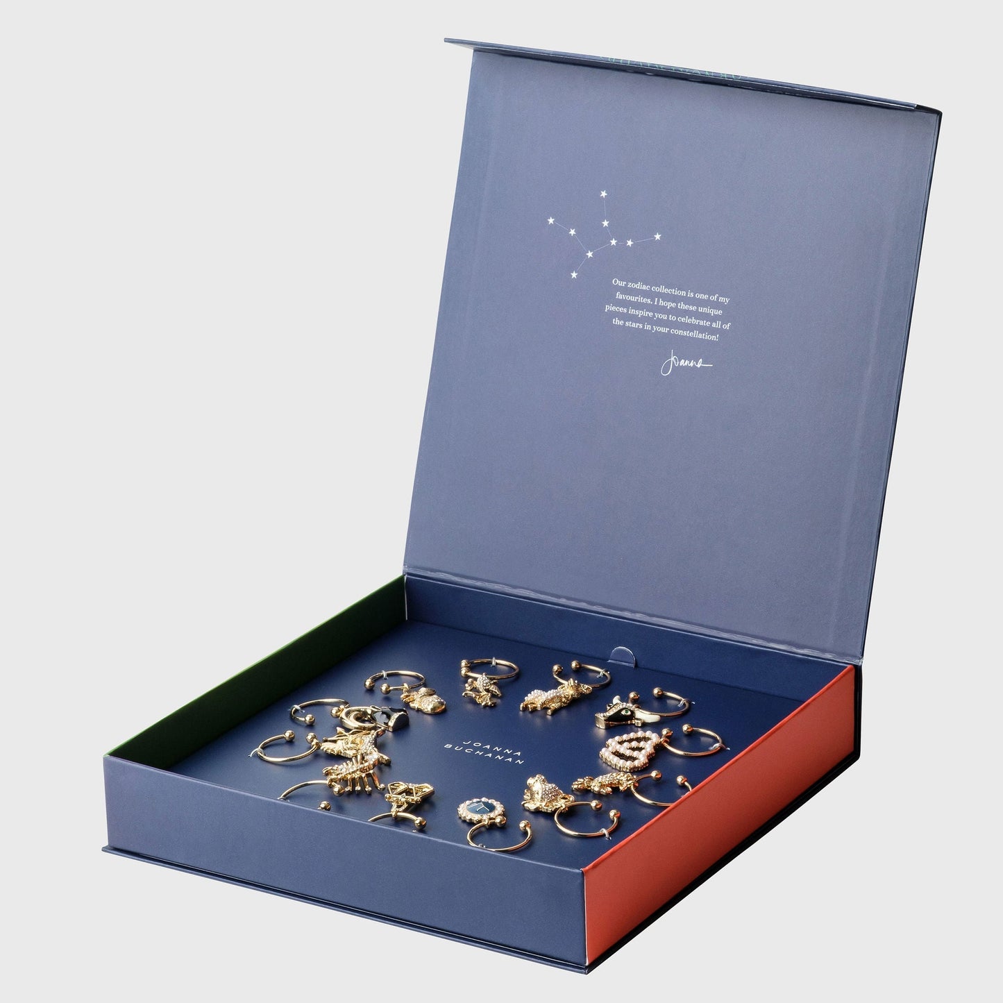 Zodiac Wine Charm Gift Set with 12 Star Sign Party Glass Markers