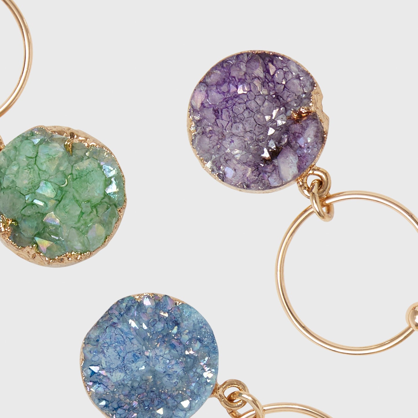 Druzy Wine Charms Set of Six Natural Stone Bar Cart Essential Gift Set